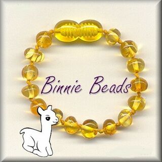 Binnie Beads Amber Anklet - Honey Coloured