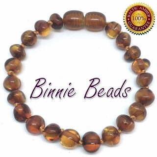 Adult Baltic Amber Bracelet - Cognac