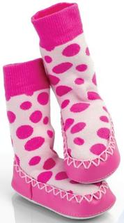 Pink Spot Designer Mocc Ons