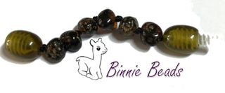 Baltic Amber Beads Extension 5cm - Black/Green Coloured
