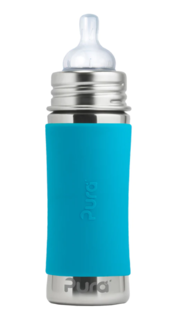 Pura Kiki® 325ml INFANT Stainless Bottle - Aqua sleeve