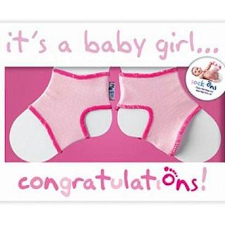 Sock On Congratulations Card - Baby Girl