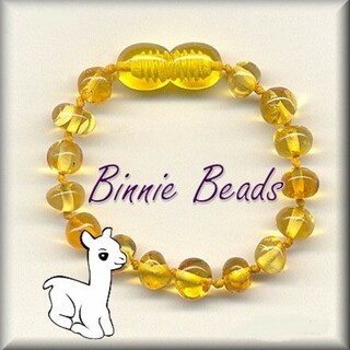 Baltic Amber Teething Bracelet - Honey Coloured