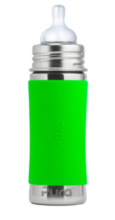 Pura Kiki® 325ml INFANT Stainless Bottle - Green sleeve