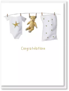 New baby card - Congratulations washing line