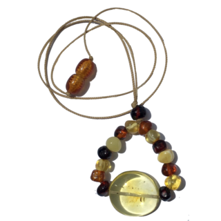 Nursing amber necklace - Multi & Lemon
