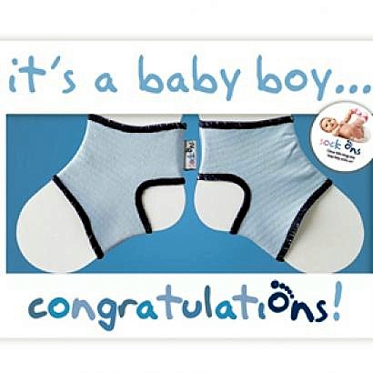 Sock On Congratulations Card - Boy