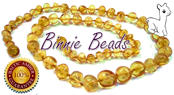 Golden Honey Baltic Amber Baby Set - Matching Teething Necklace & Bracelet/Anklet  - Amber People